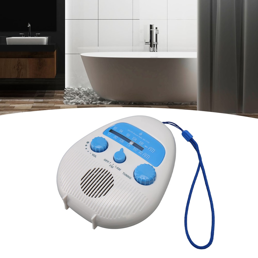 Portable Waterproof Shower Radio With Built In Speaker And AM FM Tuning 5