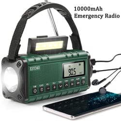 stormready emergency weather radio with solar charger, hand crank radio and power bank