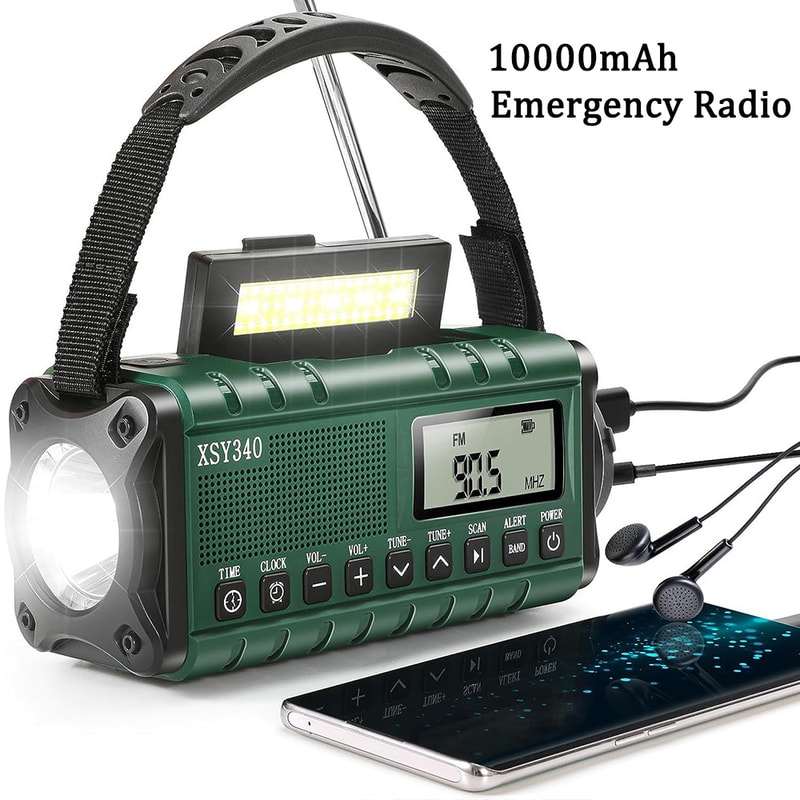 StormReady Emergency Weather Radio With Solar Charger Hand Crank Radio And Power Bank 0
