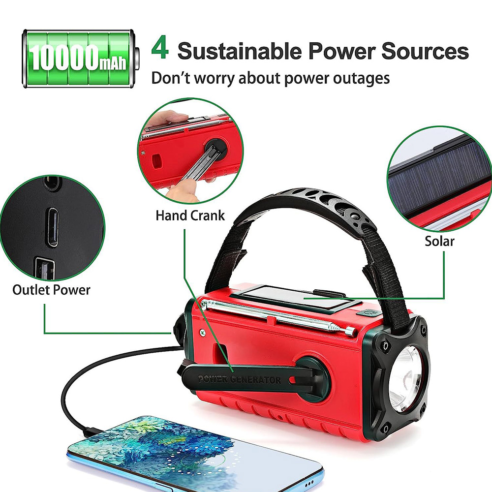 StormReady Emergency Weather Radio With Solar Charger Hand Crank Radio And Power Bank 2