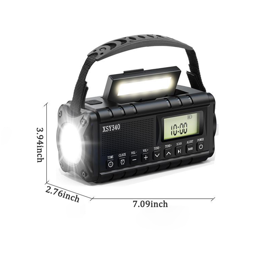 StormReady Emergency Weather Radio With Solar Charger Hand Crank Radio And Power Bank 5