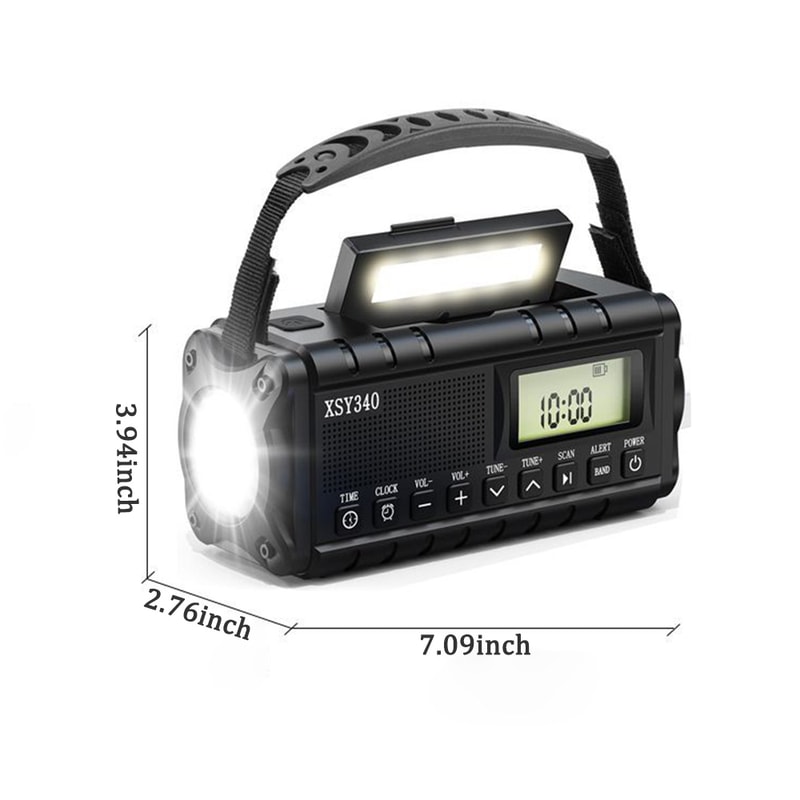 StormReady Emergency Weather Radio With Solar Charger Hand Crank Radio And Power Bank 5