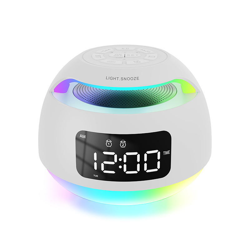 Bluetooth Alarm Clock Speaker with FM Radio Dual Alarm and Mood Light