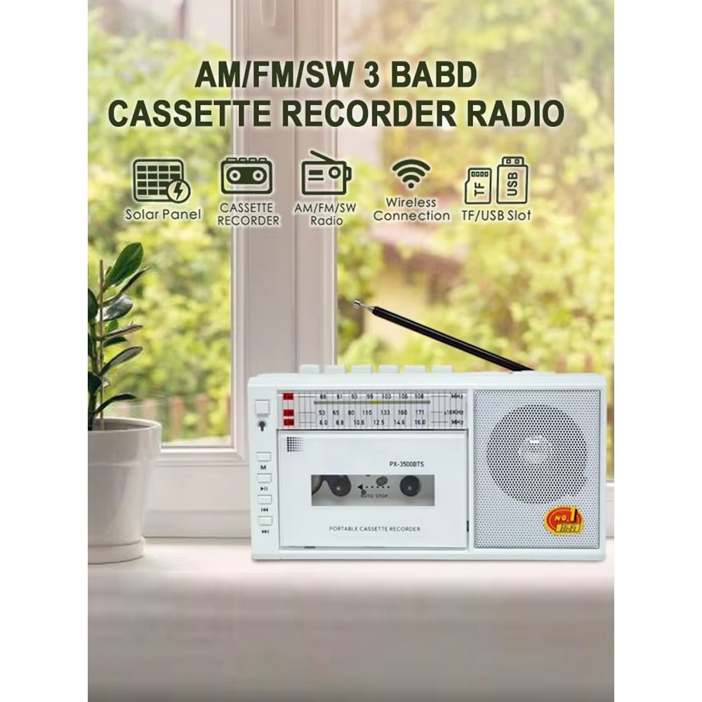 Retro Cassette Player With Bluetooth AM FM SW Radio And USB Portable Boombox 2