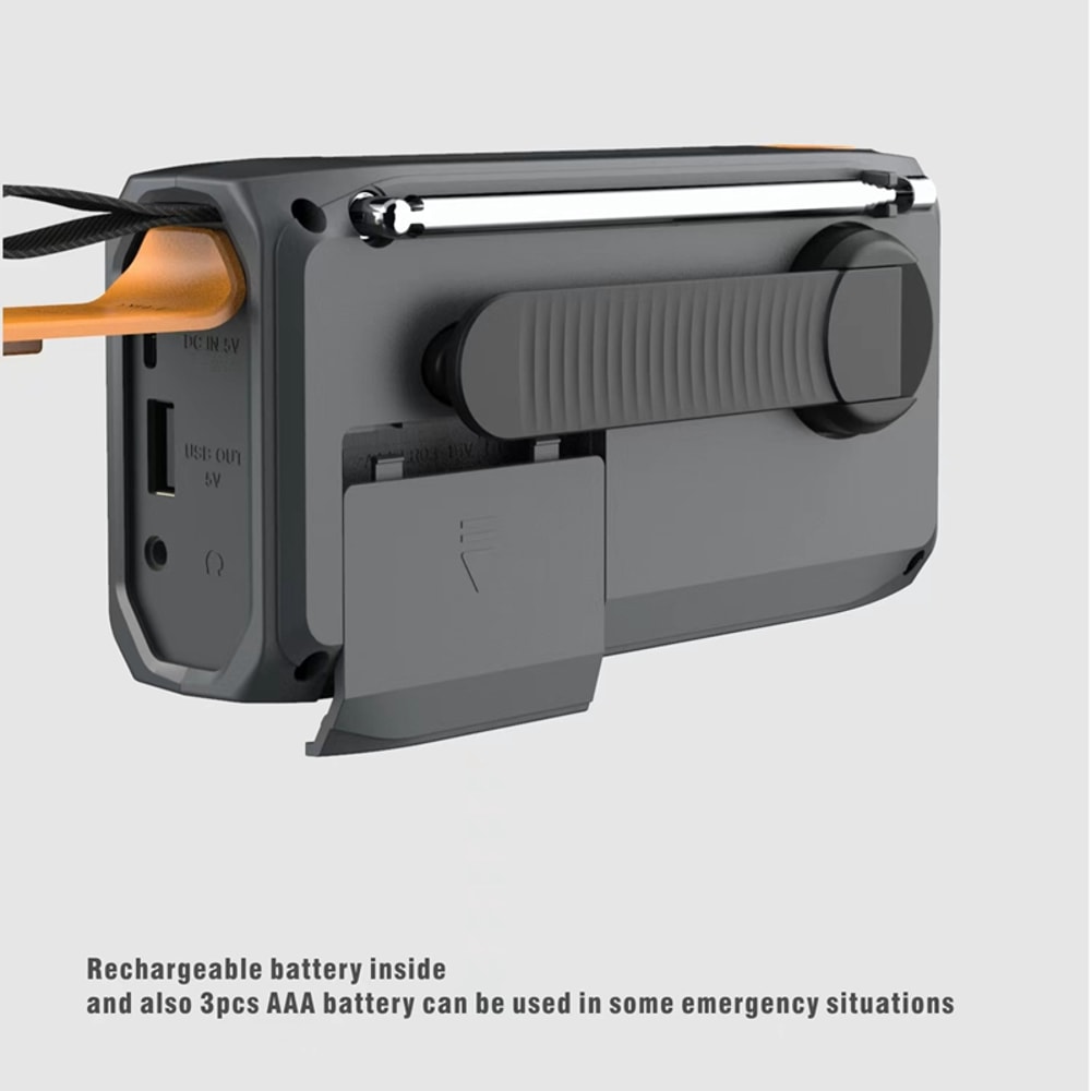 Solar Emergency Radio With Bluetooth Hand Crank Flashlight 2