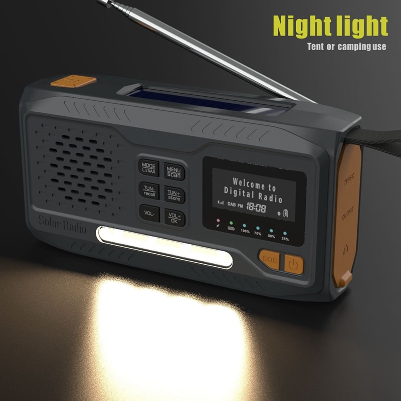 Solar Emergency Radio With Bluetooth Hand Crank Flashlight 4