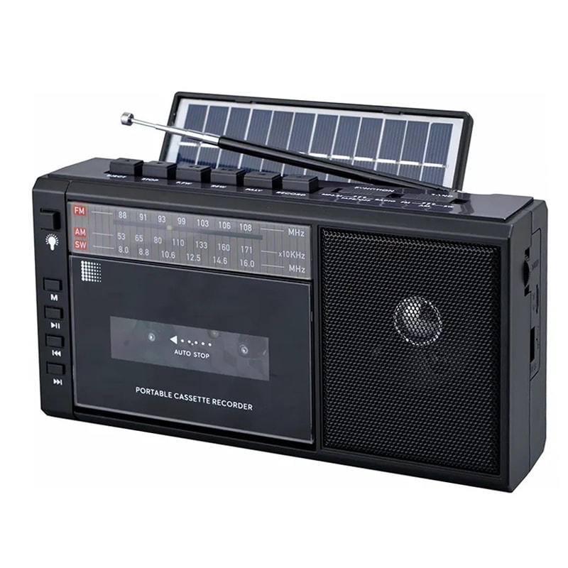 RetroWave Bluetooth Cassette Player Recorder with AM FM SW Radio and Playback