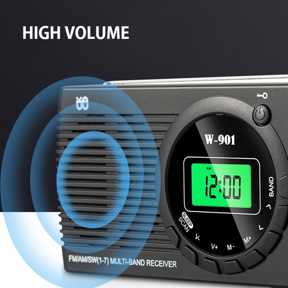 Portable Radio with LED Screen & Dual Power Supply Battery Operated Emergency Survival Radio