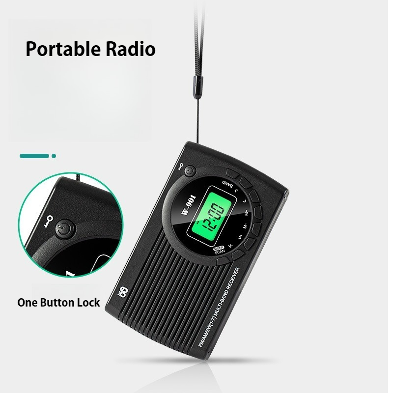 Portable Radio with LED Screen & Dual Power Supply Battery Operated Emergency Survival Radio
