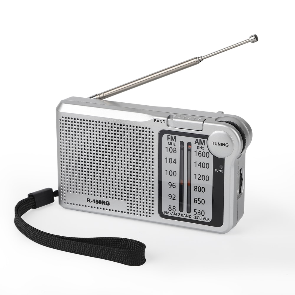 Portable AMFM Radio With Speaker Headphone Jack USB Charging Cable Compact Rechargeable Pocket Radi 0