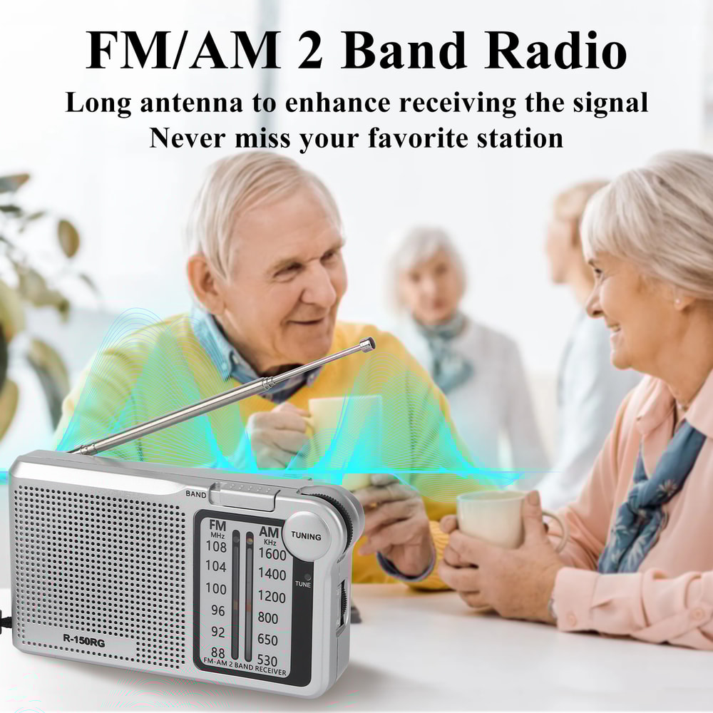 Portable AMFM Radio With Speaker Headphone Jack USB Charging Cable Compact Rechargeable Pocket Radi 4