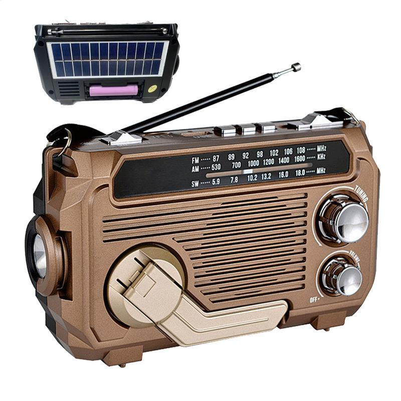 Portable Solar Emergency Radio Hand Crank and Solar Powered Multifunctional Radio for Survival and Outdoor Use