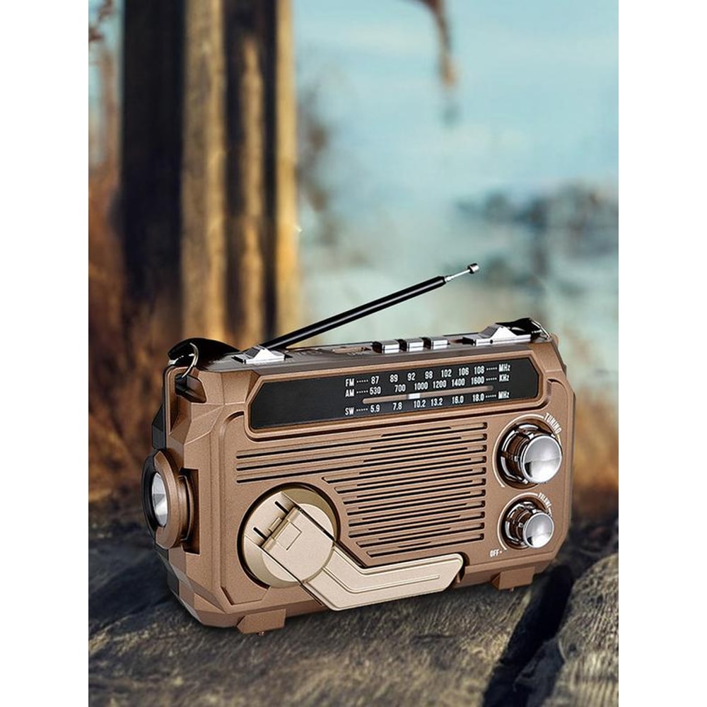 Portable Solar Emergency Radio Hand Crank and Solar Powered Multifunctional Radio for Survival and Outdoor Use