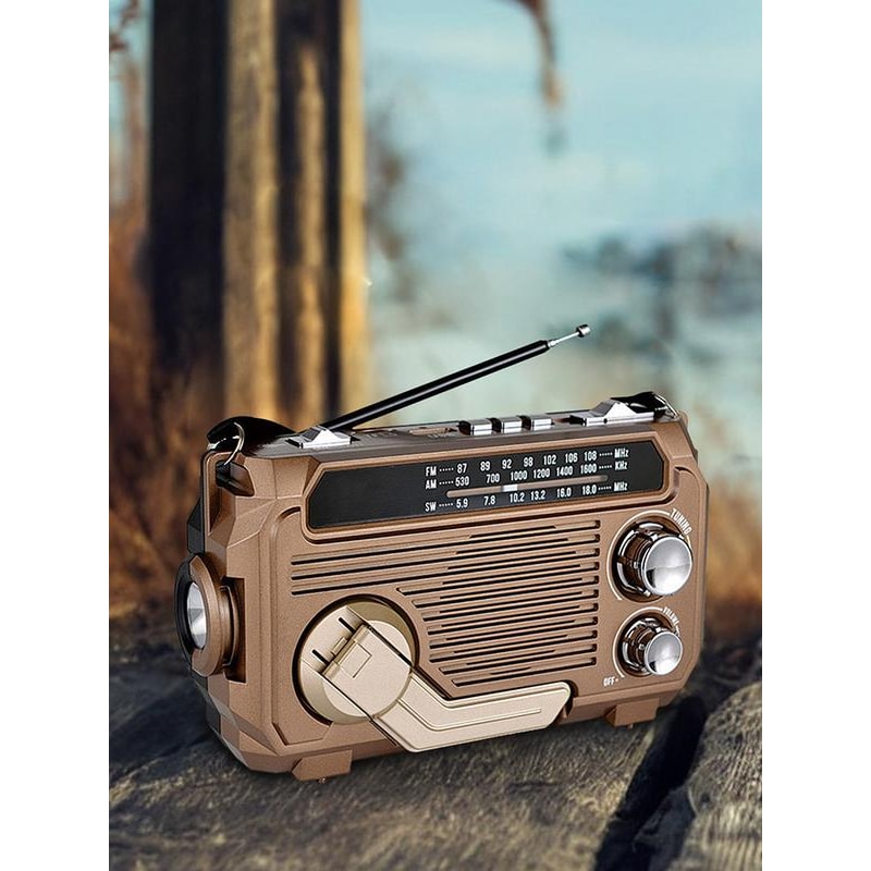 Portable Solar Emergency Radio Hand Crank and Solar Powered Multifunctional Radio for Survival and Outdoor Use