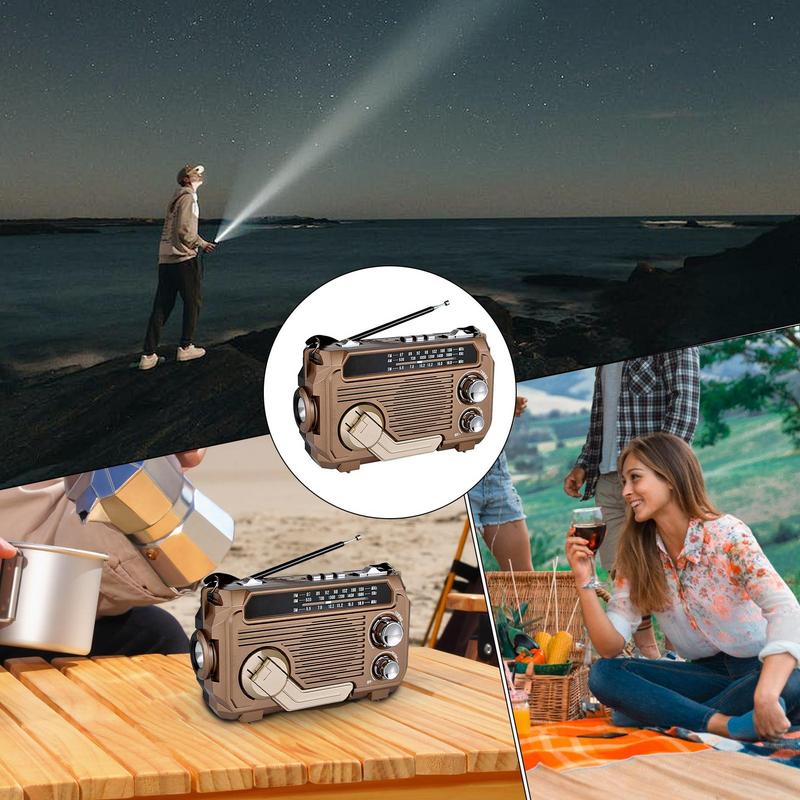 Portable Solar Emergency Radio Hand Crank and Solar Powered Multifunctional Radio for Survival and Outdoor Use