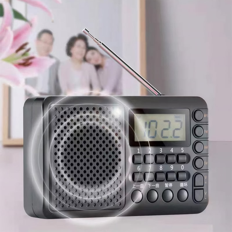 Portable FM/AM/SW Radio with Music Player and LED Display Compact Radio for Home & Outdoor