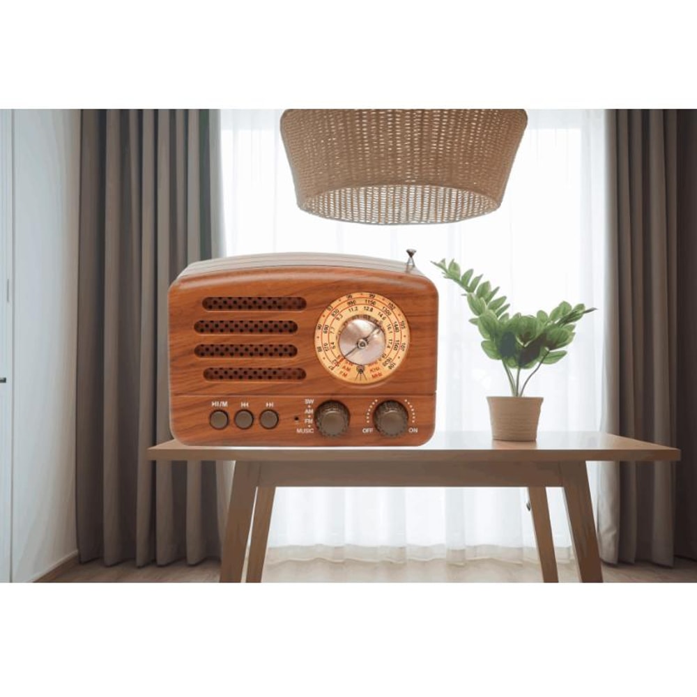Rechargeable Retro Bluetooth Radio Portable FM/AM Stereo with AUX and USB Connectivity