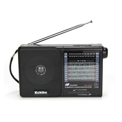 mini portable fm radio with telescopic antenna battery operated, compact digital lcd radio