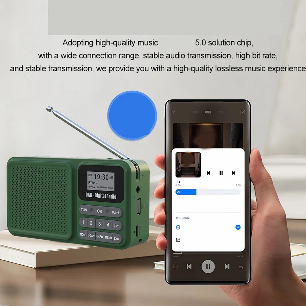 Bluetooth Solar Powered Radio, DAB Digital Radio with Stereo Bluetooth Speaker and USB Music Playback