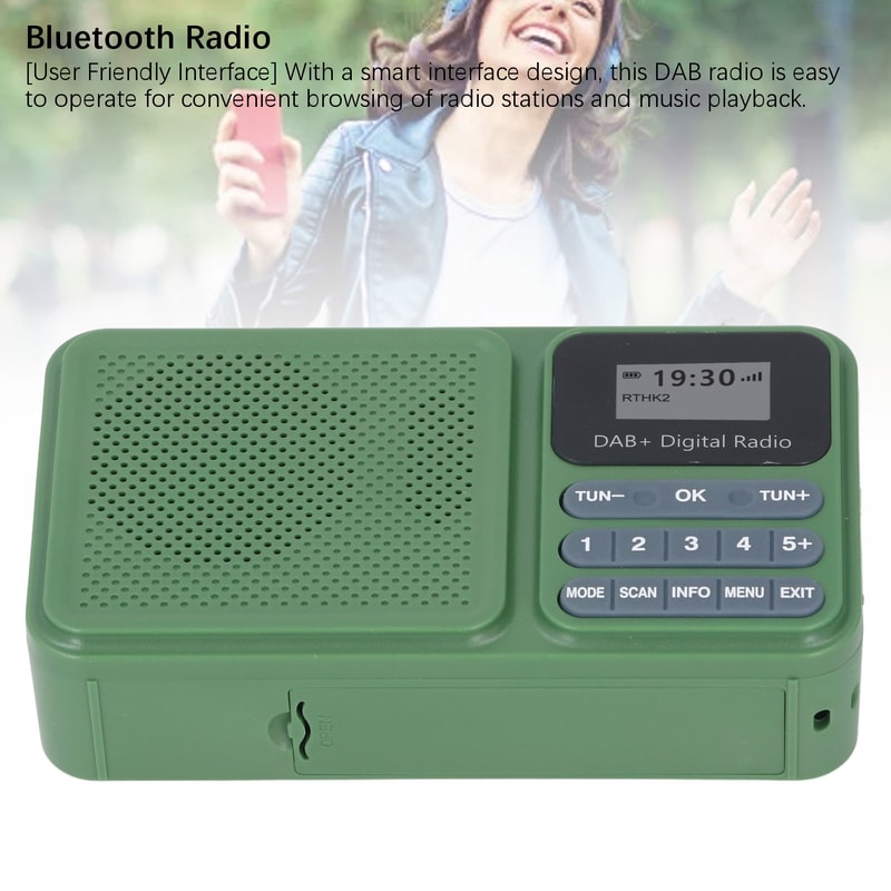 Bluetooth Solar Powered Radio, DAB Digital Radio with Stereo Bluetooth Speaker and USB Music Playback