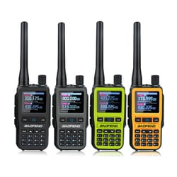 compact dual band walkie talkie with vox & type-c charging amateur radio, air band.
