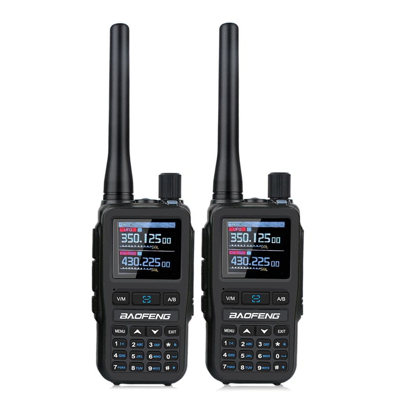 Compact Dual Band Walkie Talkie with VOX & Type-C Charging Amateur Radio, Air Band.