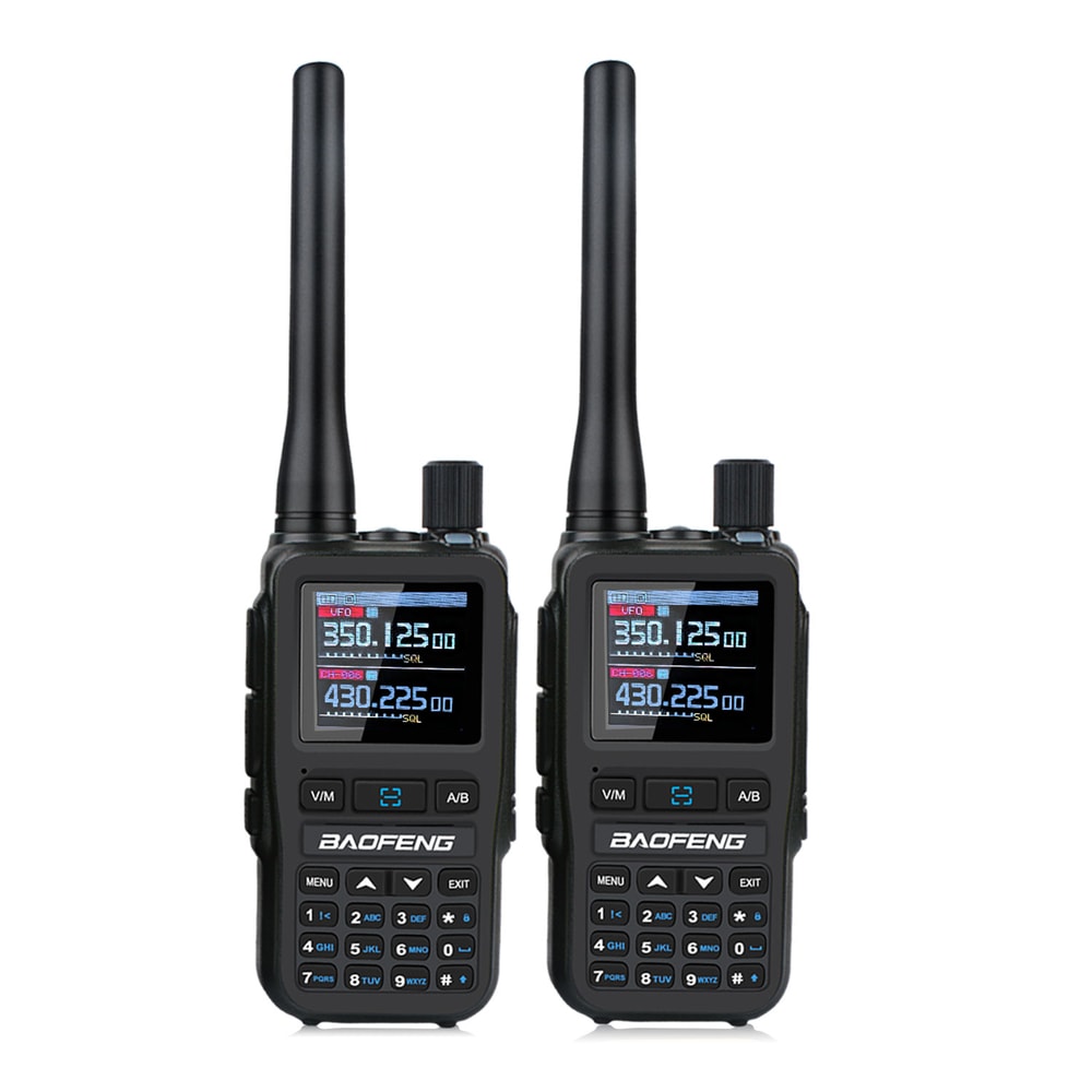 Compact Dual Band Walkie Talkie with VOX & Type-C Charging Amateur Radio, Air Band.
