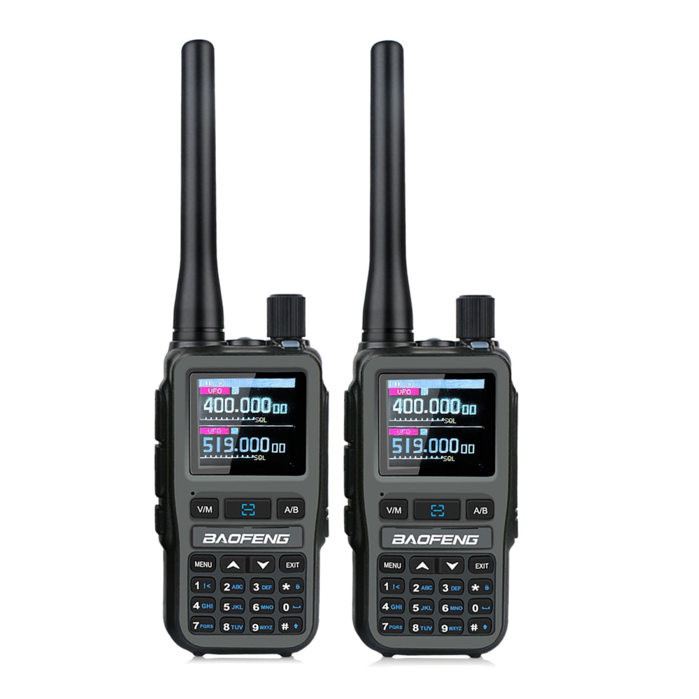 Compact Dual Band Walkie Talkie with VOX & Type-C Charging Amateur Radio, Air Band.