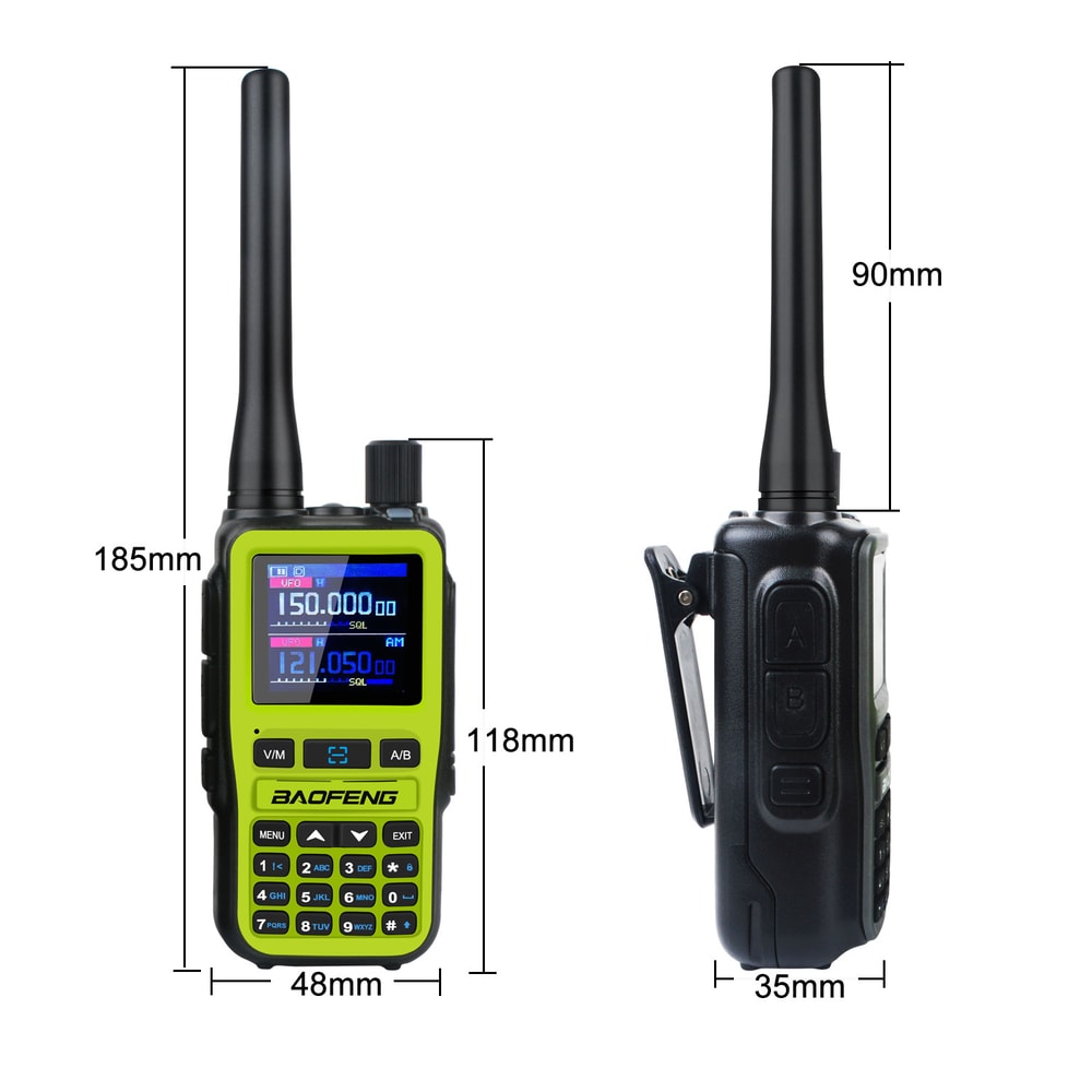 Compact Dual Band Walkie Talkie with VOX & Type-C Charging Amateur Radio, Air Band.