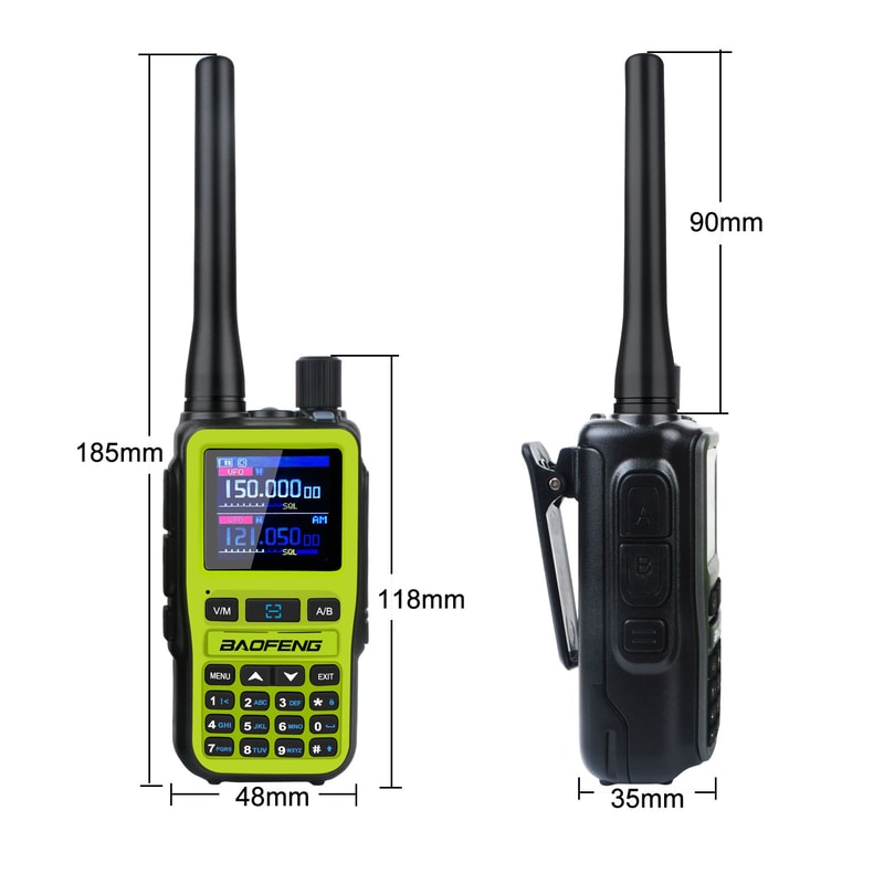 Compact Dual Band Walkie Talkie with VOX & Type-C Charging Amateur Radio, Air Band.