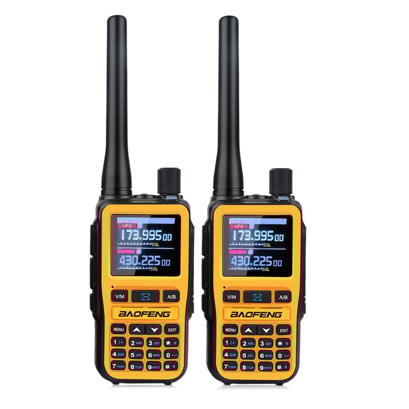 Compact Dual Band Walkie Talkie with VOX & Type-C Charging Amateur Radio, Air Band.