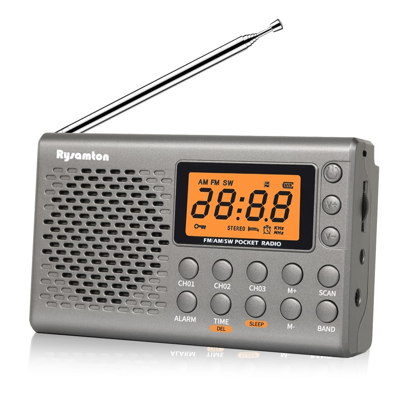 Portable AM/FM Shortwave Radio with Large Digital Display, Sleep Timer, and Alarm Clock Function, Battery Operated