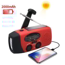 multifunctional portable emergency radio with solar & hand crank power generation