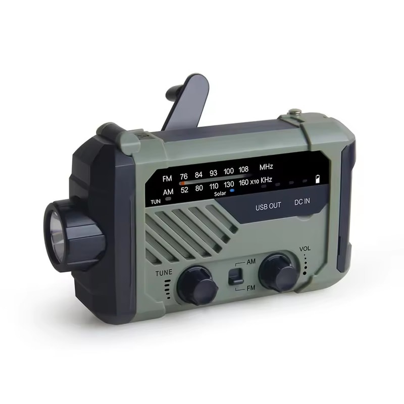 Multifunctional Portable Emergency Radio with Solar & Hand Crank Power Generation