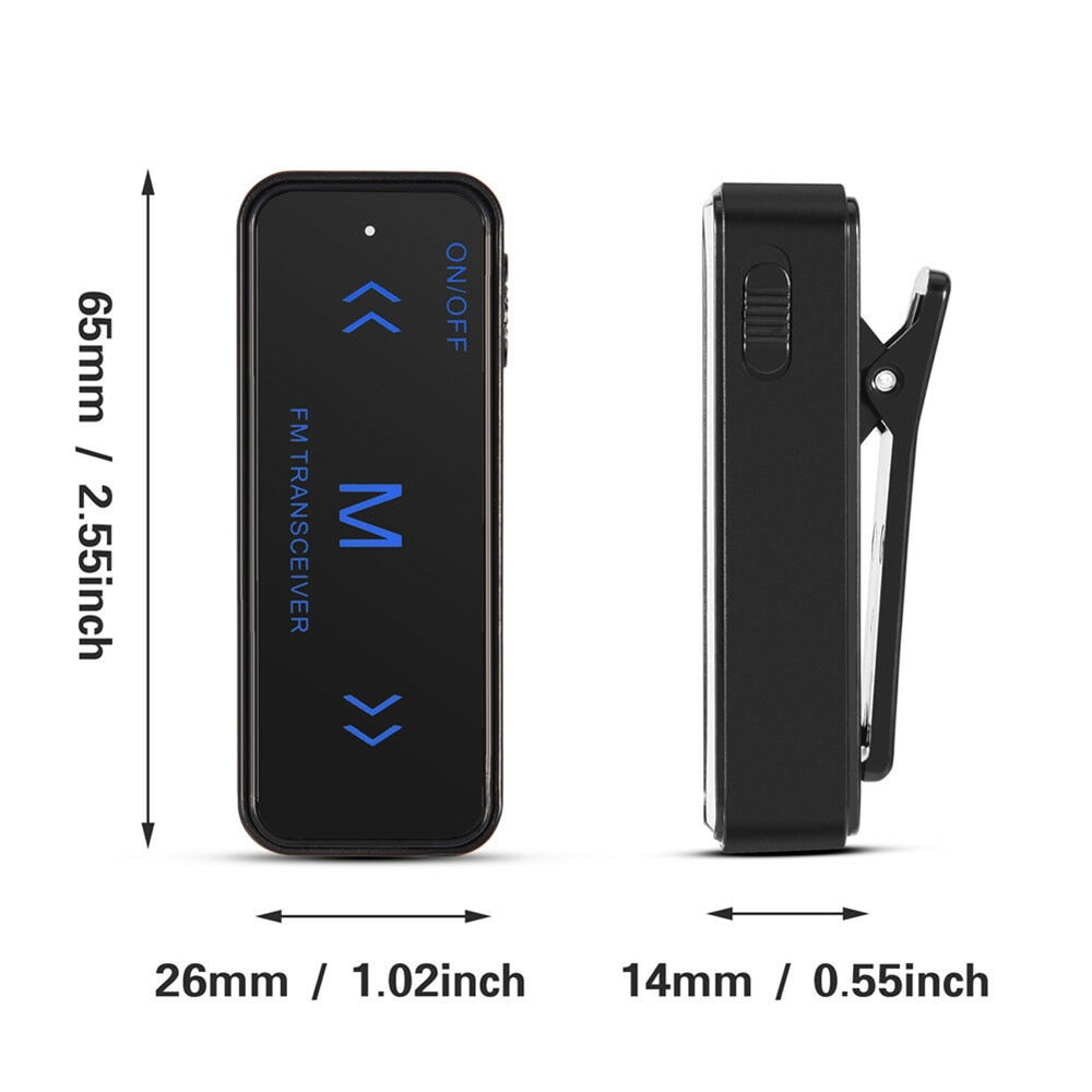 Mini Walkie Talkie Headset Range FM Radio USB PocketSized Interphone 2
