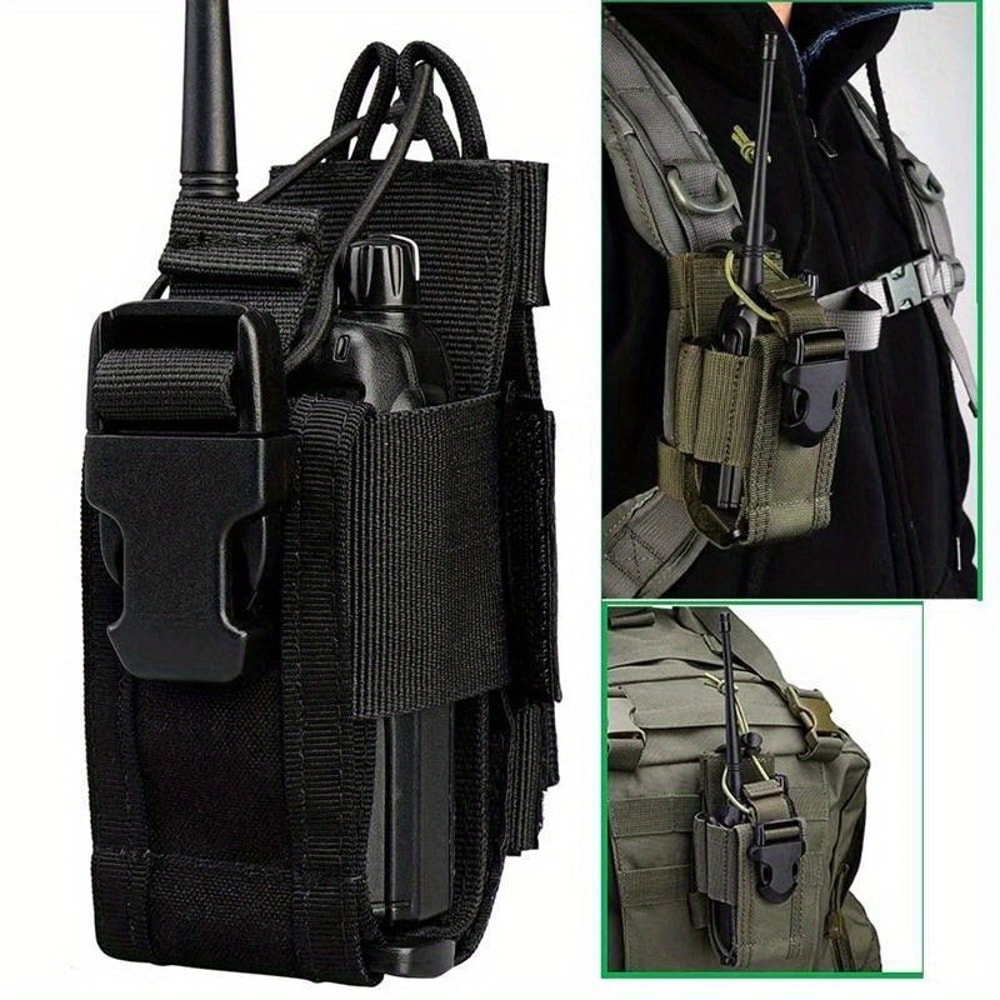 Universal Nylon Walkie Talkie Case Holder Compact Radio Storage Pouch for Outdoor Sports & Travel