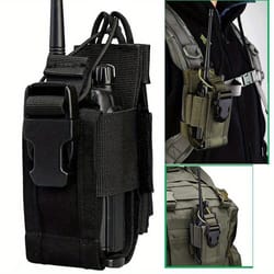 universal nylon walkie talkie case holder compact radio storage pouch for outdoor sports & travel