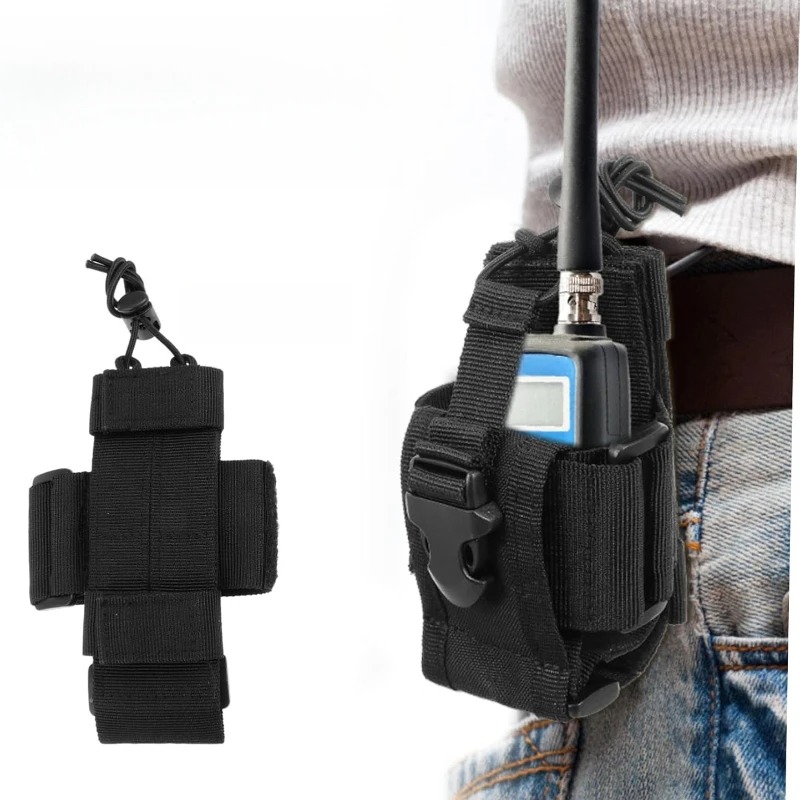 Universal Nylon Walkie Talkie Case Holder Compact Radio Storage Pouch for Outdoor Sports & Travel