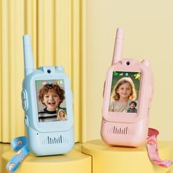 childrens walkie-talkie with display screen & video chat long-range, voice converter, perfect gift for kids