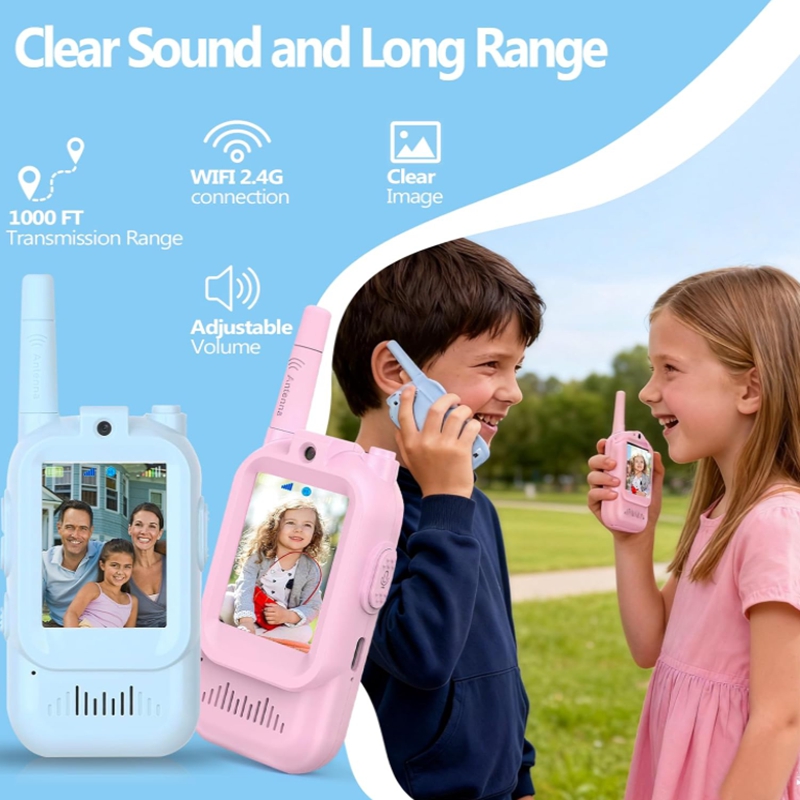 Childrens WalkieTalkie With Display Screen Video Chat LongRange Voice Converter Perfect Gift For K 2