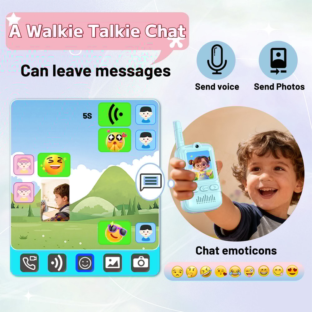 Kids Video Walkie Talkies For Kids Rechargeable Pack With Screen 1