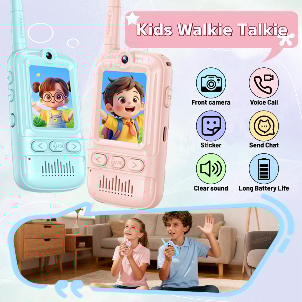 Kids Video Walkie Talkies For Kids Rechargeable Pack With Screen 2