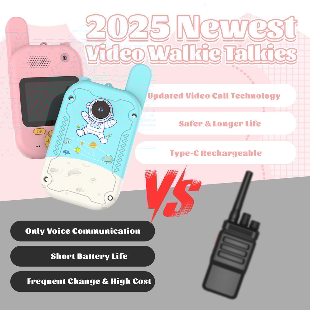 Kids Video Walkie Talkies Rechargeable With Screen For Outdoor Play 5