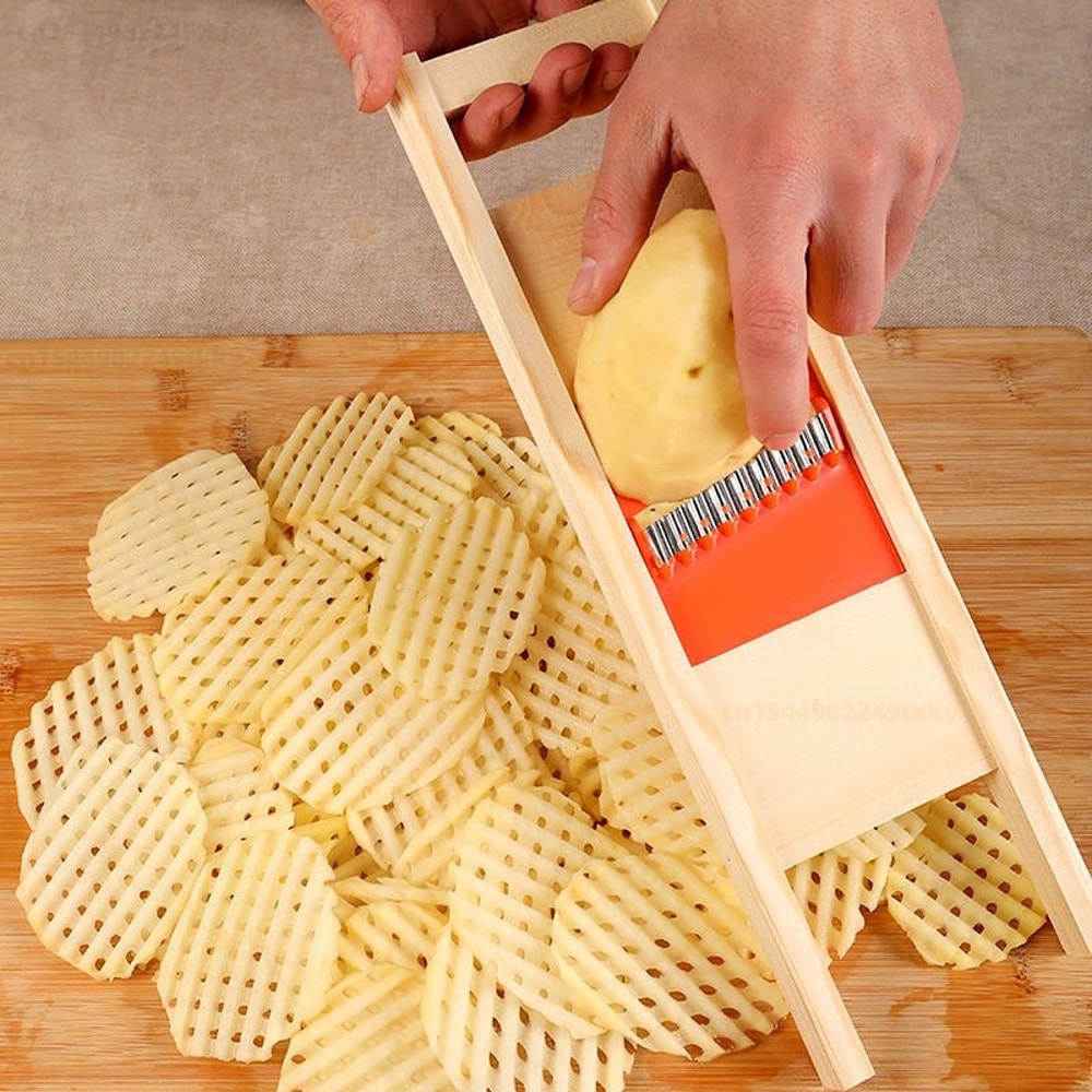 Crinkle Cutter Potato Slicer Wave Knife For Fries And Veggie Prep 0