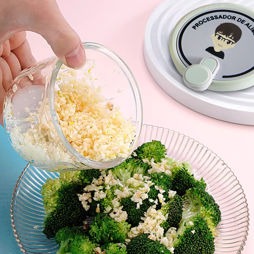 Manual Garlic Chopper Mini Food Processor For Onion Chili Herbs 2