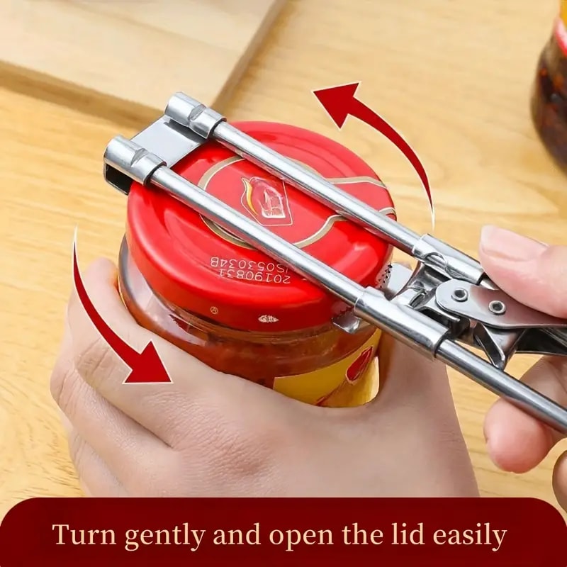 Stainless Steel Adjustable Jar Opener for Bottles and Lids