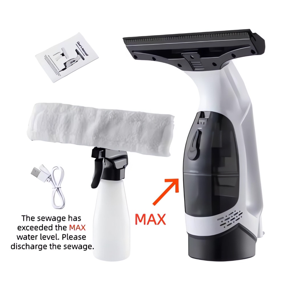 Cordless Window Vacuum Squeegee Rechargeable Glass Cleaner For Streak Free Windows 2