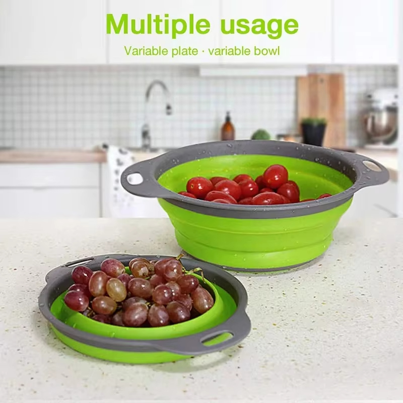 Collapsible Silicone Drain Basket For Fruit And Vegetable Washing 2