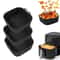 Reusable Square Air Fryer Silicone Liners for Non Stick Basket Mats