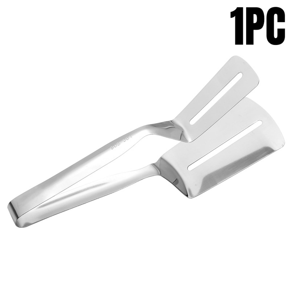 Stainless Steel Steak Tongs DoubleSided Spatula For Fish Pizza And BBQ 6